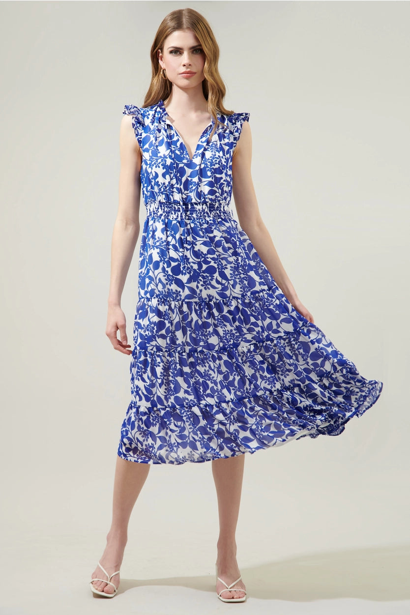 Kian Floral Pisces Midi Dress