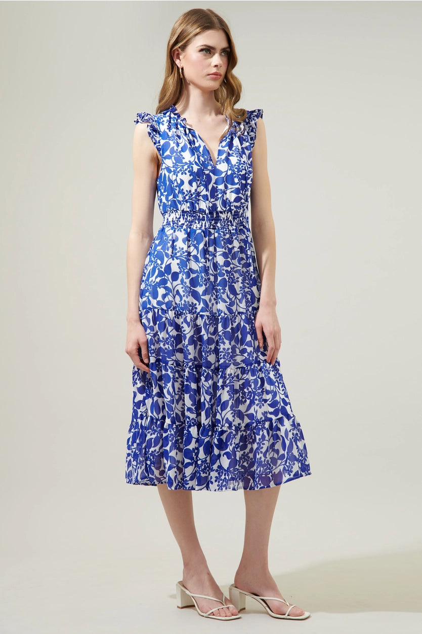 Kian Floral Pisces Midi Dress