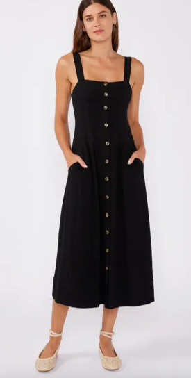 Square Neck Corset Midi Dress