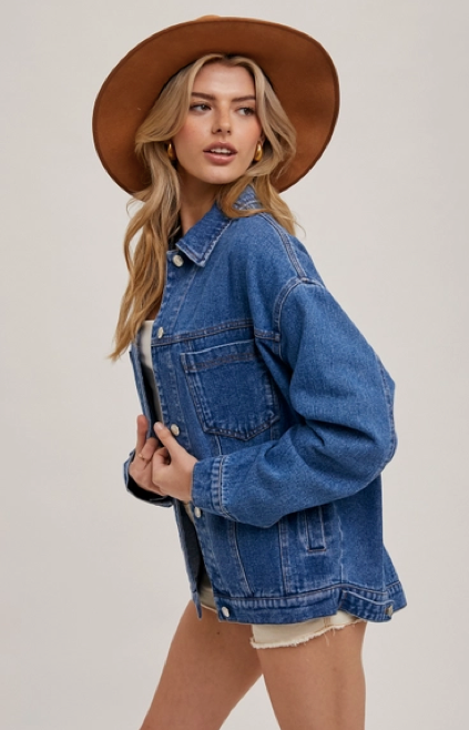 Denim Button Down Oversized Jacket