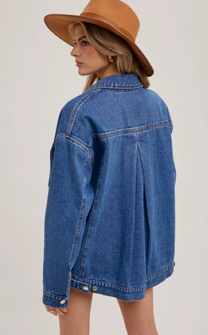 Denim Button Down Oversized Jacket